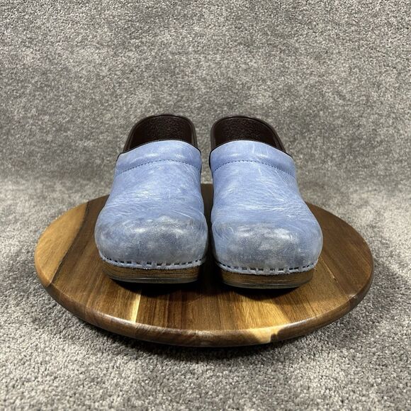Dansko Professional Women’s Sz 42 Blue Leather Nursing Healthcare Clogs Used - Picture 3 of 11